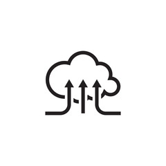 Online Cloud Services. Flat Design Icon.