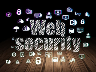 Security concept: Web Security in grunge dark room