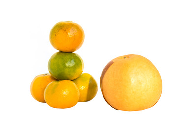 Fresh orange with chinese pear fruit