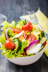 fresh healthy salad with tomatoes