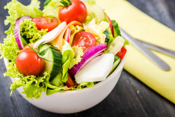 fresh healthy salad with tomatoes