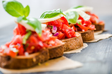 Italian traditional bruschetta 