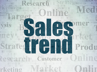 Marketing concept: Sales Trend on Digital Data Paper background