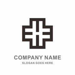 Geometric Square Cross Letter E & M & W Morocco Pattern Interior Decoration Business Company Stock Vector Logo Design Template 