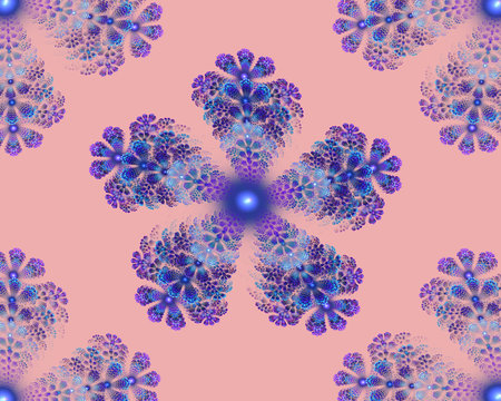 Colorful flower mandala fractal star