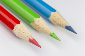 Conceptual visualization of RGB color pencils.