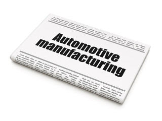 Industry concept: newspaper headline Automotive Manufacturing
