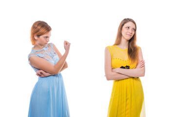 woman showing a fist of another woman