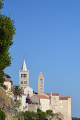 Fototapeta na wymiar churches on island rab in Adriatic sea of Croatia
