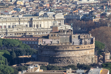 Panorama view of Rome from Saint Peter Cathedrale