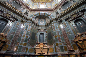 Sarcophagus of Cosimo II in Medici chapel, Florence, Italy