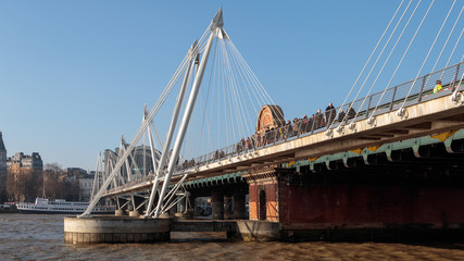 People Crossing Hungerford Bridge