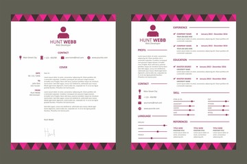 CV Resume Red Color Pattern