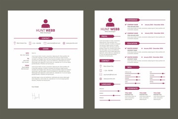 CV, Curriculum Vitae Resume and Cover Letter Tag Title Clean Red