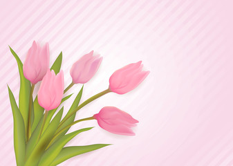 Greeting card with tulips