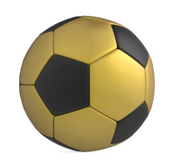 Golden Soccer Ball Isolated