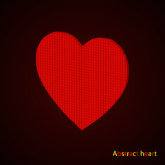 Heart love pixel icon, vector illustration design.3D Abstract heart.