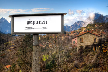 Schild 184 - Sparen