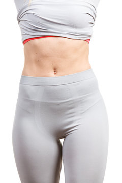 Sport fit woman in thermal clothes.