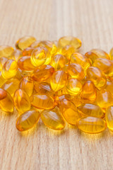Fish oil capsules full of omega 3