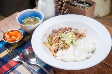 soegogi deopbap.  Rice with Beef 