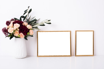 Two golden frames mock-up