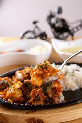 Ojingeo deopbap. Spicy Stir-fried Squid with Rice 