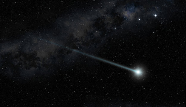 comet star twinkling in the night sky