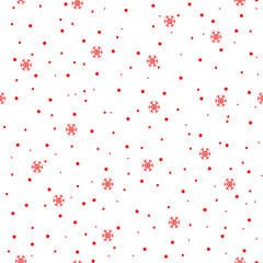 red snowflakes snow on white sky winter christmas pattern seamless vector - 137383164