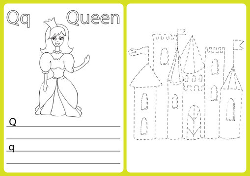 Alphabet A-Z - puzzle Worksheet, Exercises for kids - Coloring book