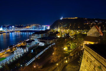 Fototapeta na wymiar River Danube in Budapest, Hungary by night