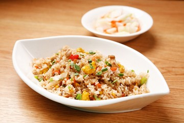 dak gaseumsal bokkeumbap. Chicken Breast fried rice
