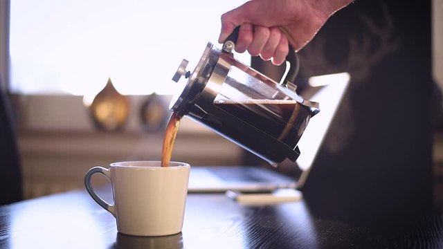 Cinemagraph Loop Pouring Coffee Into Cup