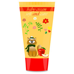 Baby cream tube with kids design