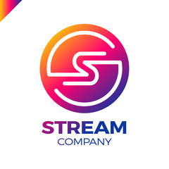 Abstract letter S logo design template,fast speed fire moving,quick energy sign