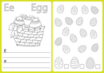 Alphabet A-Z - puzzle Worksheet, Exercises for kids - Coloring book