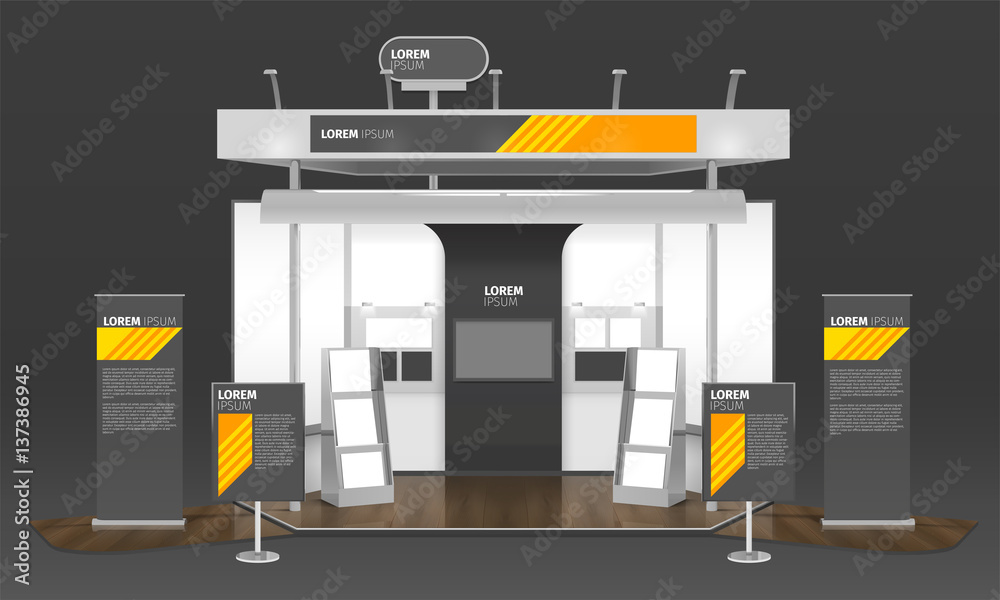 Poster exhibition case design 3d composition