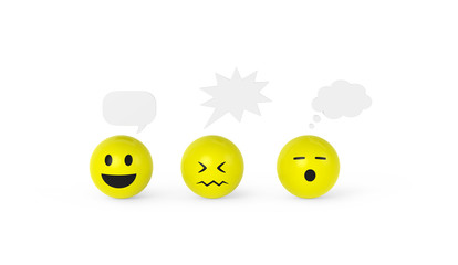 Smileys mit Sprechblasen