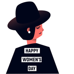 Girl in hat happy women day