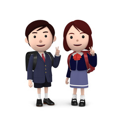 小学生 入学式の男の子と女の子04