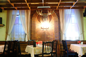 Served table in a cafe