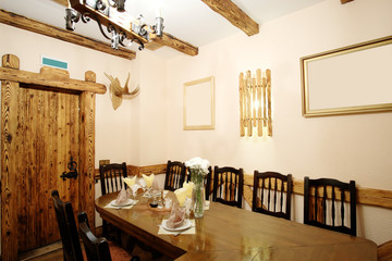 Served table in a cafe