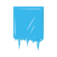 Collection of frozen icicle snow winter vector banner.