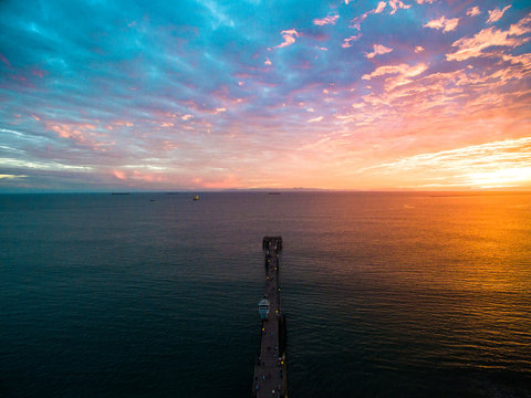Dramatic Pier Sunset