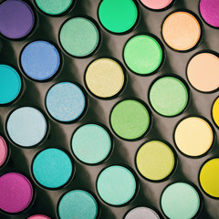 Makeup palette background. View from above