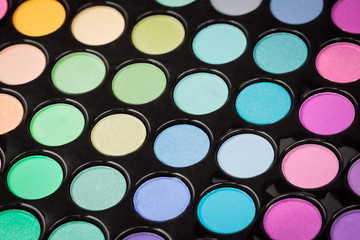 Closeup of colorful make-up palette
