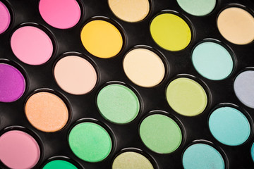 Obraz na płótnie Canvas Closeup of make-up palette. Makeup color background