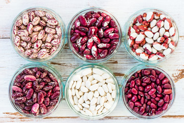  Raw Kidney Beans in Little Bowls, Uncooked