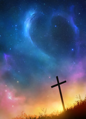 Cross and stars