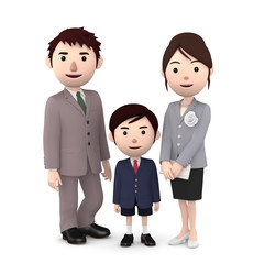 小学校 入学式　ファミリーB白バック01